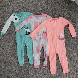 3pcs EUC Carter's Footless Pajamas